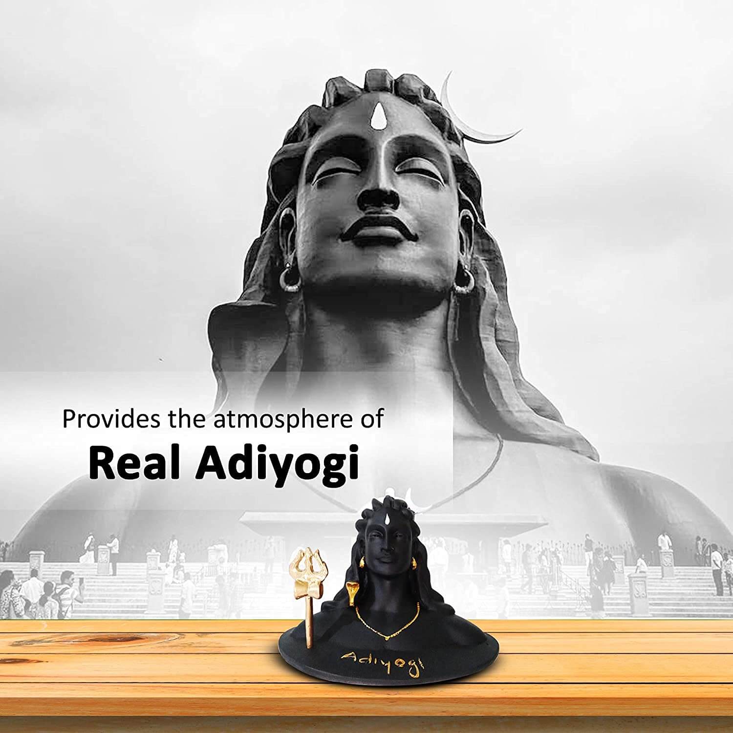 5.5 inch Adiyogi Statue with Rudraksha Mala for Car Accessories for Dash Board, Pooja & Gift, Decor Items for Home & Office Mangal Fashions | Indian Home Decor and Craft