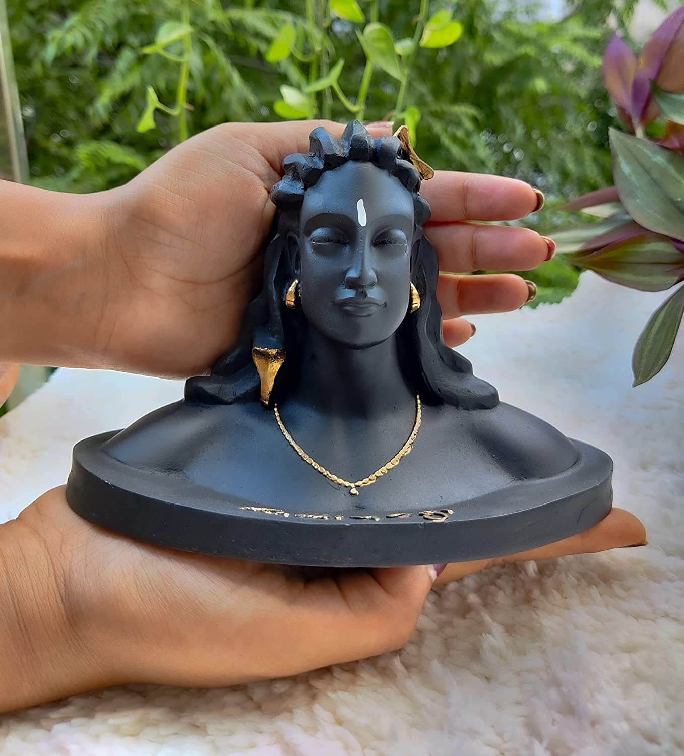 5.5 inch Adiyogi Statue with Rudraksha Mala for Car Accessories