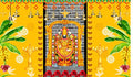 5 x 8 Ft - Banana Leaf and Diya with Balaji Venkateshwara - Traditional Backdrop Curtain for Pooja / Festival (Taiwan Polyester Fabric) (Washable) Mangal Fashions | Indian Home Decor and Craft