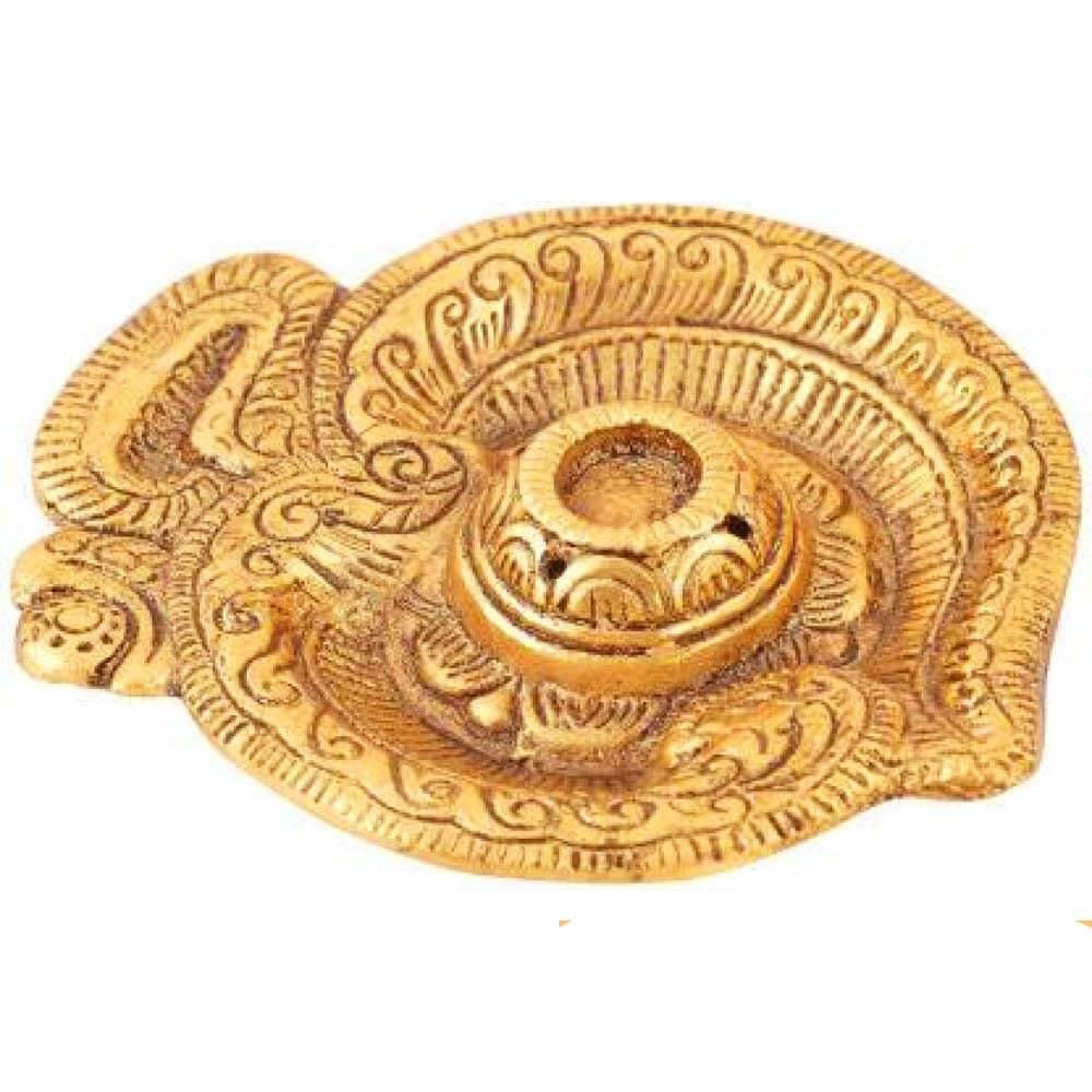 MangalFashions Om Shaped Metal Gold Plated Incense Stick Holder (Agarbati Stand)