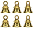 Brass Hanging Bell for Festival Home Decoration with J hock (2 Inch, Pack of 6)