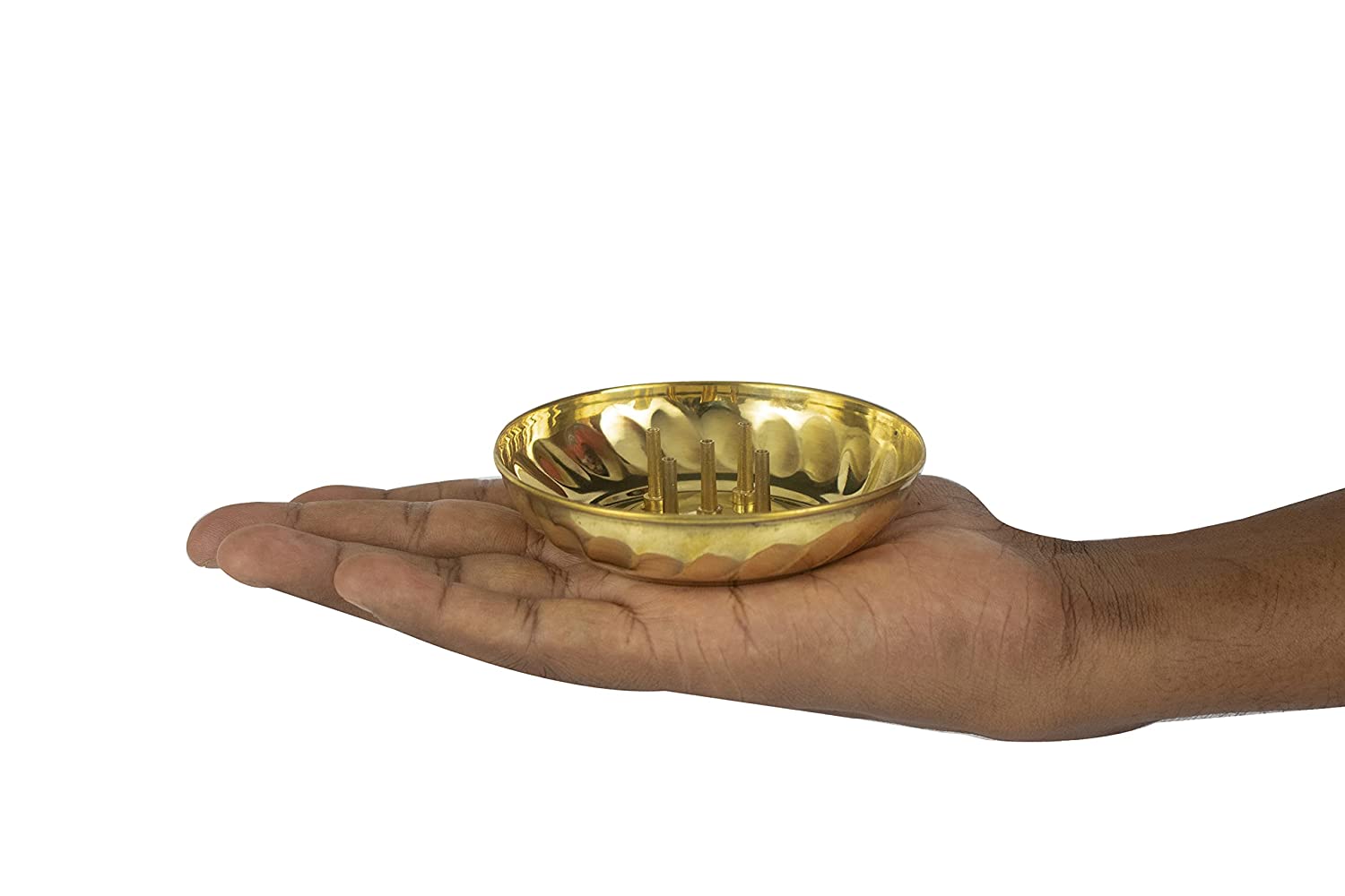 Brass Incense Stick Bowl Holder | Stand Burner with Ash Catcher Agarbatti Stand | Dhoop Best for Pooja, Mandir