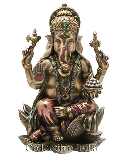 7.4 Inch Lord Ganesha Idol Statue (880g) - For Temple Puja Home Decor Murti Mangal Fashions | Indian Home Decor and Craft