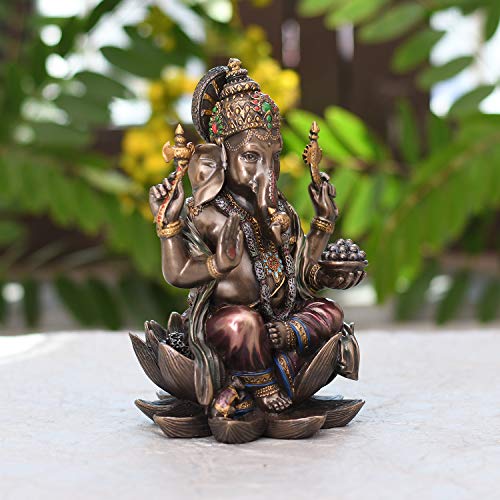 7.4 Inch Lord Ganesha Idol Statue (880g) - For Temple Puja Home Decor Murti Mangal Fashions | Indian Home Decor and Craft