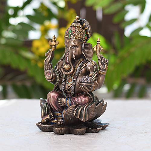 7.4 Inch Lord Ganesha Idol Statue (880g) - For Temple Puja Home Decor Murti Mangal Fashions | Indian Home Decor and Craft