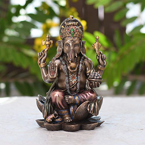 7.4 Inch Lord Ganesha Idol Statue (880g) - For Temple Puja Home Decor Murti Mangal Fashions | Indian Home Decor and Craft
