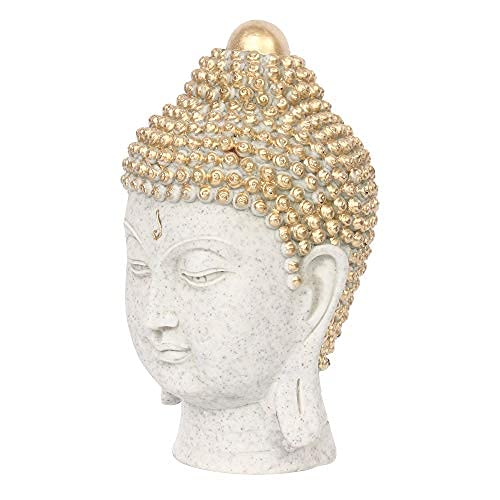 7.9 Inch Decorative Buddha Head (300g) Polyresin Showpiece for Home Decor (4.3x4.5x7.9 Inch) Mangal Fashions | Indian Home Decor and Craft