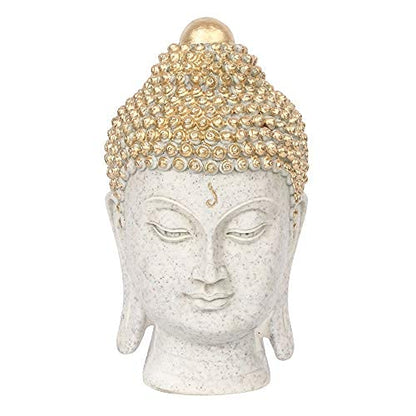 7.9 Inch Decorative Buddha Head (300g) Polyresin Showpiece for Home Decor (4.3x4.5x7.9 Inch) Mangal Fashions | Indian Home Decor and Craft