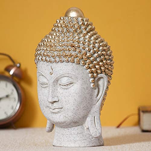 7.9 Inch Decorative Buddha Head (300g) Polyresin Showpiece for Home Decor (4.3x4.5x7.9 Inch) Mangal Fashions | Indian Home Decor and Craft