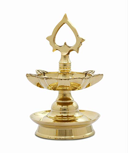 7 Faced Traditional Brass Goa Lamandeep or Hanging Lamp- 4.25" Diameter (0.85 kg Weight) Mangal Fashions | Indian Home Decor and Craft