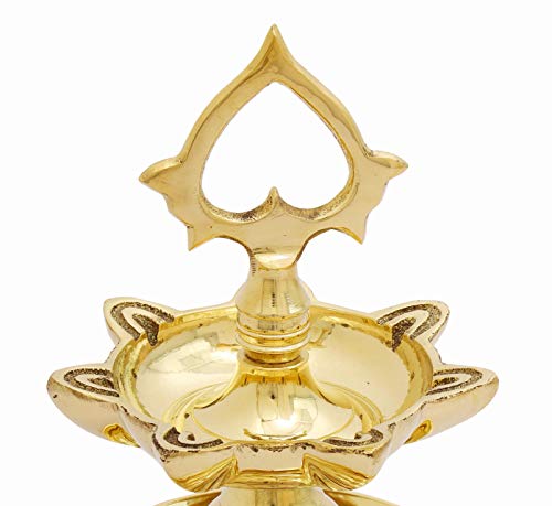 7 Faced Traditional Brass Lamandeep or Hanging Lamp - 3.5" Diameter (0.70 kg Weight) Mangal Fashions | Indian Home Decor and Craft