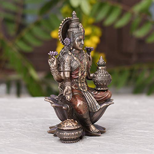 7 Inches Lakshmi Idol for Home puja (750g) - Laxmi Gift Item Showpiece - Hindu Goddess Diwali Gifts Home Decor Mangal Fashions | Indian Home Decor and Craft