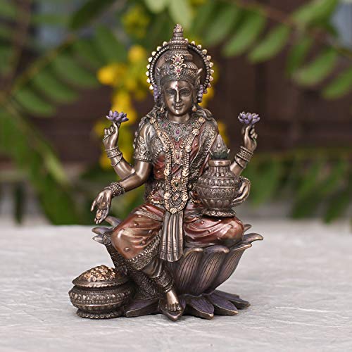7 Inches Lakshmi Idol for Home puja (750g) - Laxmi Gift Item Showpiece - Hindu Goddess Diwali Gifts Home Decor Mangal Fashions | Indian Home Decor and Craft