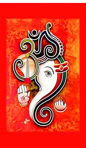 8 x 5 Ft - Lord Ganesha Traditional Backdrop Curtain for Pooja / Festival (Taiwan Polyester Fabric) (Washable) Mangal Fashions | Indian Home Decor and Craft