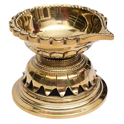 800g Brass Aarti Diya for Puja & loban Oil lamp Temple Decor Mangal Fashions | Indian Home Decor and Craft