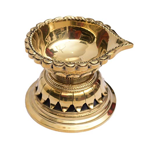 800g Brass Aarti Diya for Puja & loban Oil lamp Temple Decor Mangal Fashions | Indian Home Decor and Craft