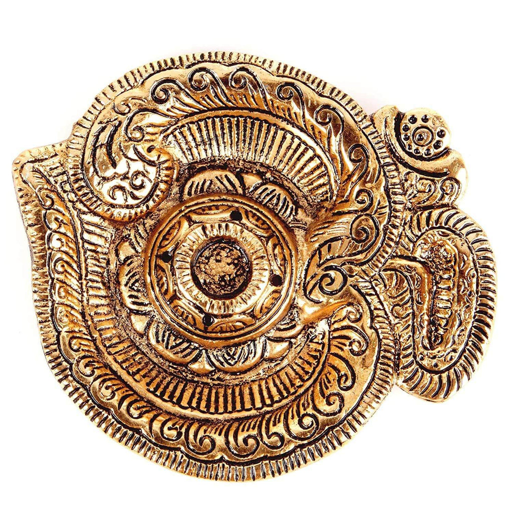 MangalFashions Om Shaped Metal Gold Plated Incense Stick Holder (Agarbati Stand)
