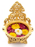 9 Inch Ethnic Design Brass Urli Traditional Bowl Decor Showpiece, Urli Bowl for Home Decor (Golden) (2.5kg) Mangal Fashions | Indian Home Decor and Craft