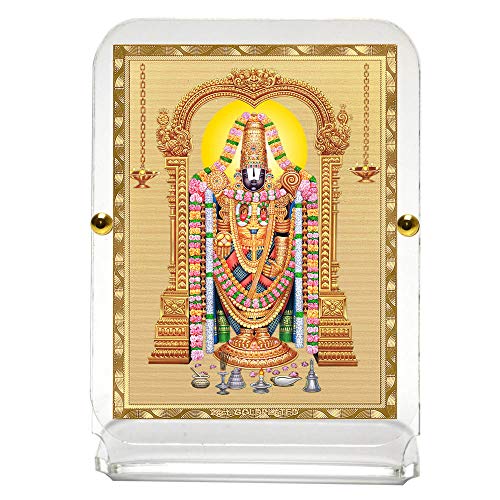 Acrylic Gold Color Plated Balaji Photo (Multicolor, 3 x 10 cm x 8 cm) Mangal Fashions | Indian Home Decor and Craft