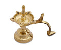Antique Brass Panchaarti Designed to Hold 5 Wicks for puja - 3.5" Diameter Mangal Fashions | Indian Home Decor and Craft
