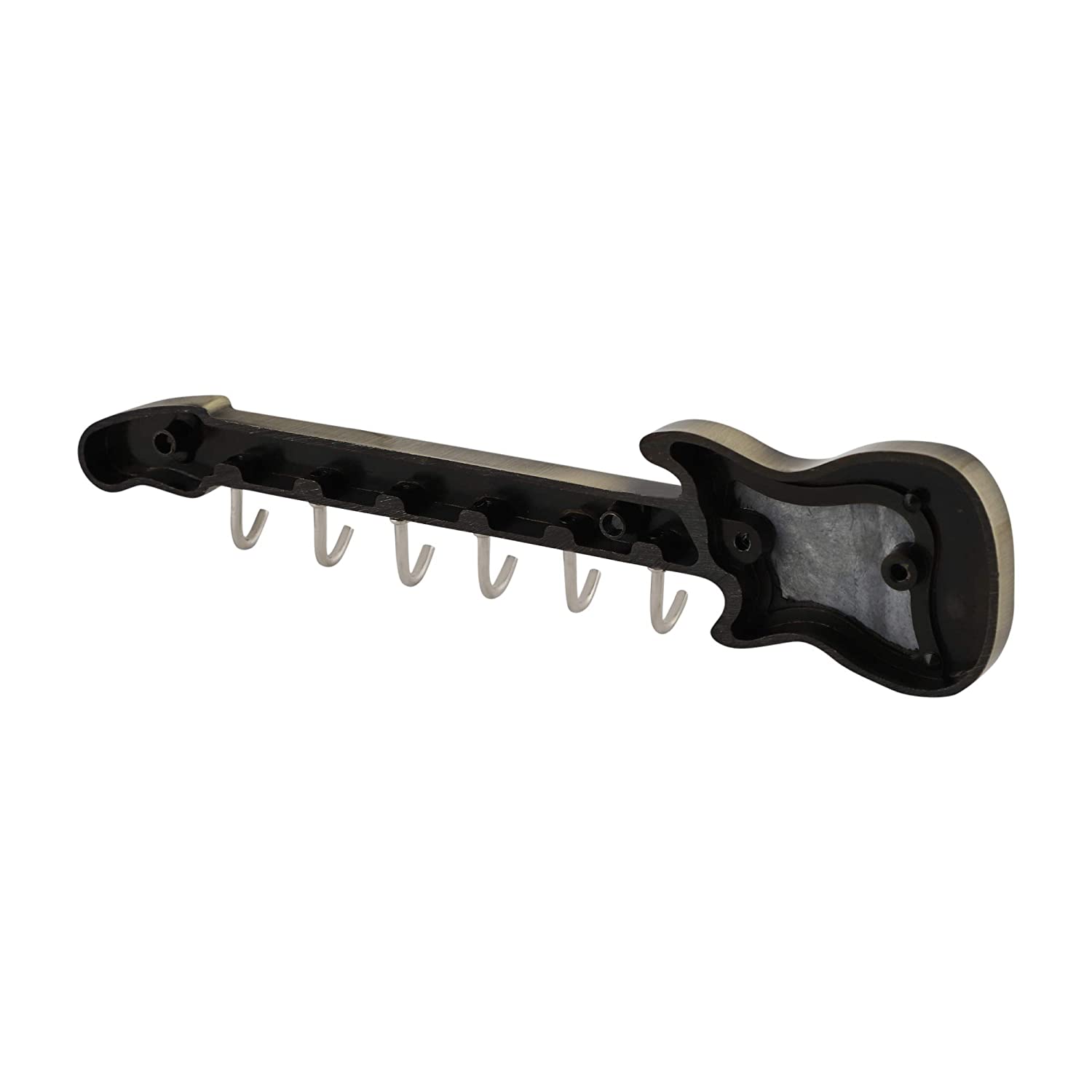 Antique Guitar Key Holder for Wall - 6 pin Key Hanging Hooks Rail ...