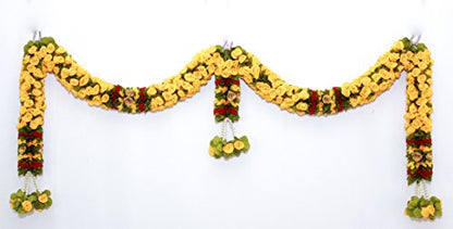 Artificial Doorway Flower Toran / Hanging - Golden Yellow (Fabric) Mangal Fashions | Indian Home Decor and Craft