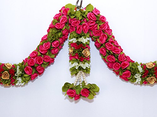 Artificial Doorway Flower Toran / Hanging - Pink (Fabric) Mangal Fashions | Indian Home Decor and Craft