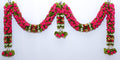 Artificial Doorway Flower Toran / Hanging - Pink (Fabric) Mangal Fashions | Indian Home Decor and Craft