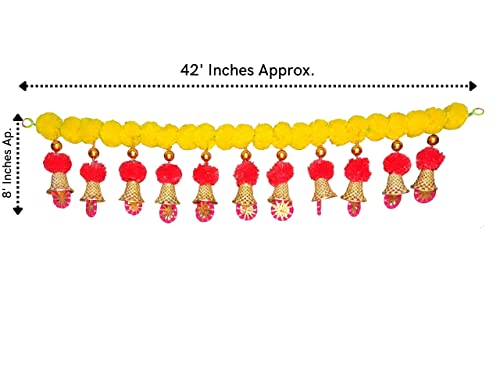 Artificial Marigold Garlands Flowers Door Toran Door Hanging (Red & Yellow) Mangal Fashions | Indian Home Decor and Craft
