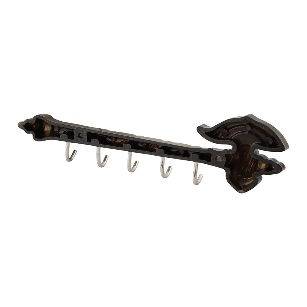 Bahubali Antique Key Holder for Wall - 6 Pin Key Hanging Hooks Rail Mangal Fashions | Indian Home Decor and Craft