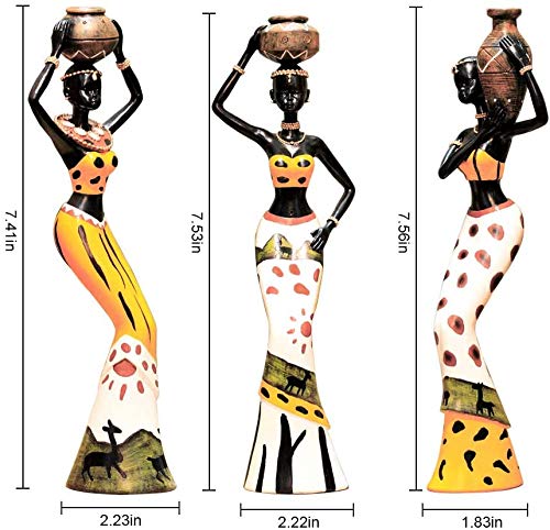 Beautiful Finish Uniquely Hand Crafted Home Dcor African Tribal Women Art Piece (Set of 3, Multicolour) Mangal Fashions | Indian Home Decor and Craft