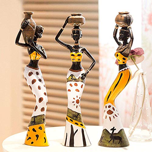 Beautiful Finish Uniquely Hand Crafted Home Dcor African Tribal Women Art Piece (Set of 3, Multicolour) Mangal Fashions | Indian Home Decor and Craft