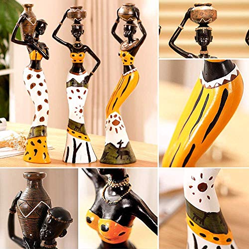 Beautiful Finish Uniquely Hand Crafted Home Dcor African Tribal Women Art Piece (Set of 3, Multicolour) Mangal Fashions | Indian Home Decor and Craft