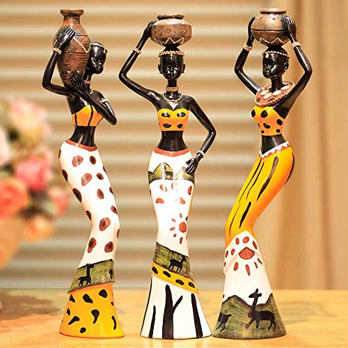 Beautiful Finish Uniquely Hand Crafted Home Dcor African Tribal Women Art Piece (Set of 3, Multicolour) Mangal Fashions | Indian Home Decor and Craft