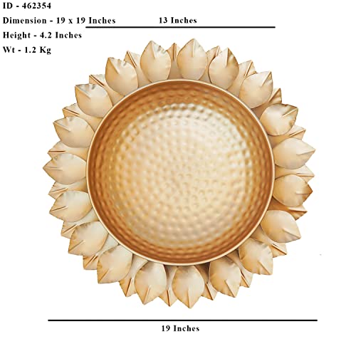 Big Size (19 Inch) Metal Urli Bowl for Home Décor, Door Entrance, Living Room Showpiece (19x19x4.2 Inch) Mangal Fashions | Indian Home Decor and Craft