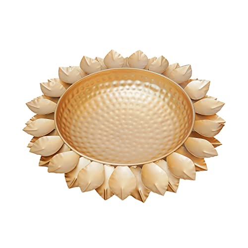 Big Size (19 Inch) Metal Urli Bowl for Home Décor, Door Entrance, Living Room Showpiece (19x19x4.2 Inch) Mangal Fashions | Indian Home Decor and Craft