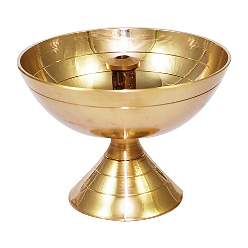 Brass Akhand Diya for puja and Spiritual Product in pital diya Size (LxWxH): 4cm x 7.5cm x 5cm (1 Piece) Mangal Fashions | Indian Home Decor and Craft