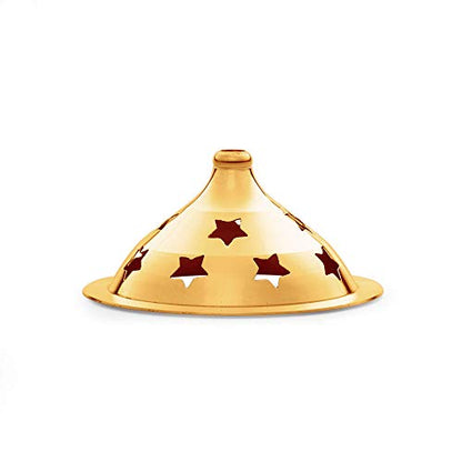Brass Akhand Diya with Glass (9.4cm Diameter, 13cm Height, Brass) Mangal Fashions | Indian Home Decor and Craft