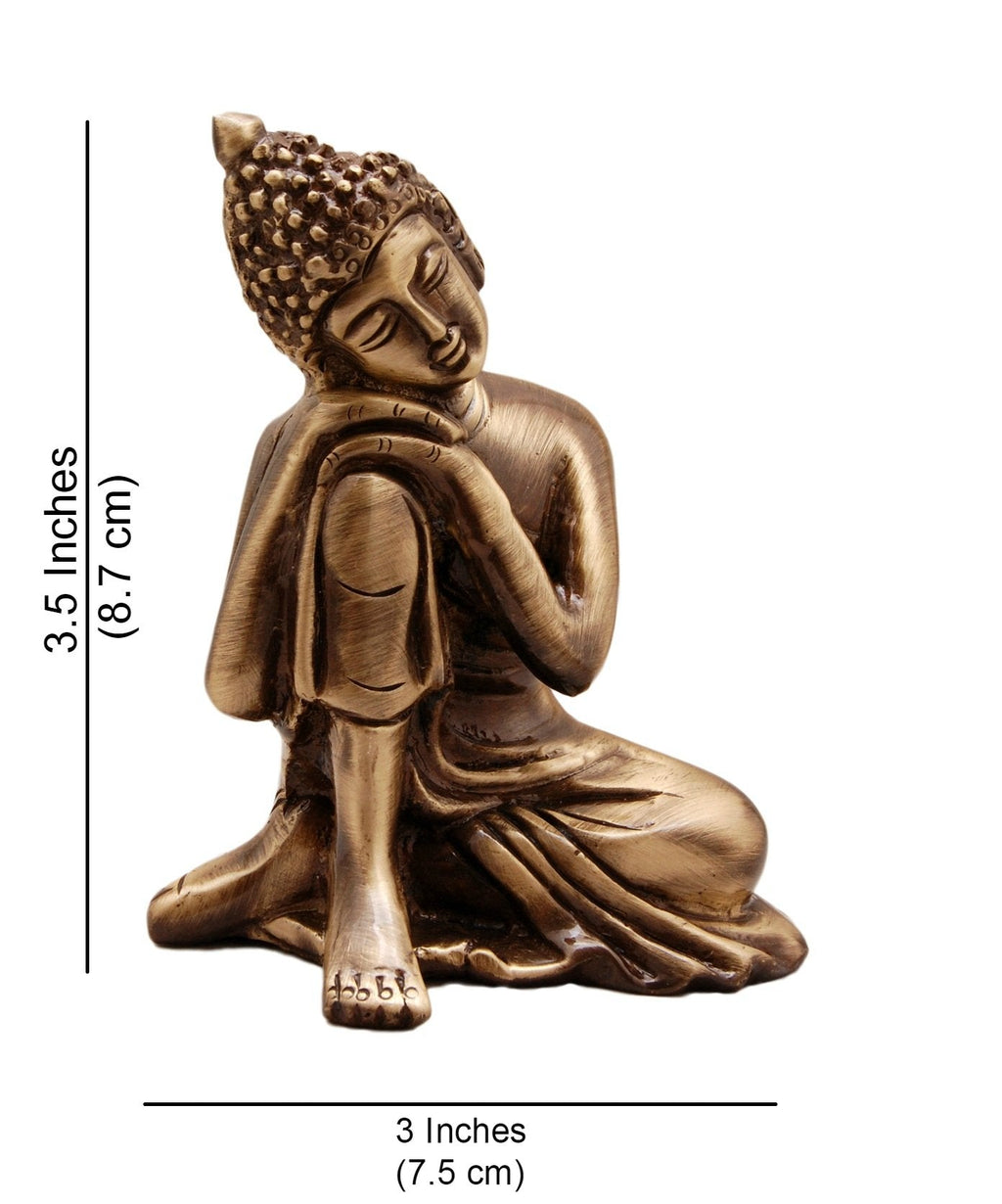 Brass Buddha Resting Showpiece (Antique Brown Color) Mangal Fashions | Indian Home Decor and Craft