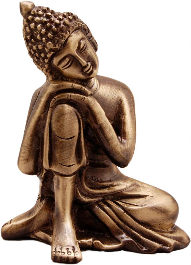 Brass Buddha Resting Showpiece (Antique Brown Color) Mangal Fashions | Indian Home Decor and Craft