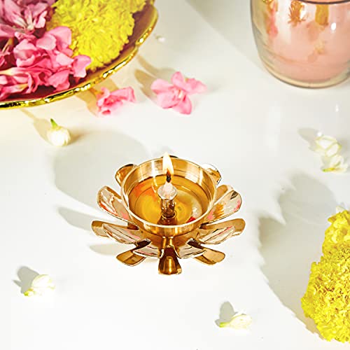 Brass Diya with Double Petals Mangal Fashions | Indian Home Decor and Craft