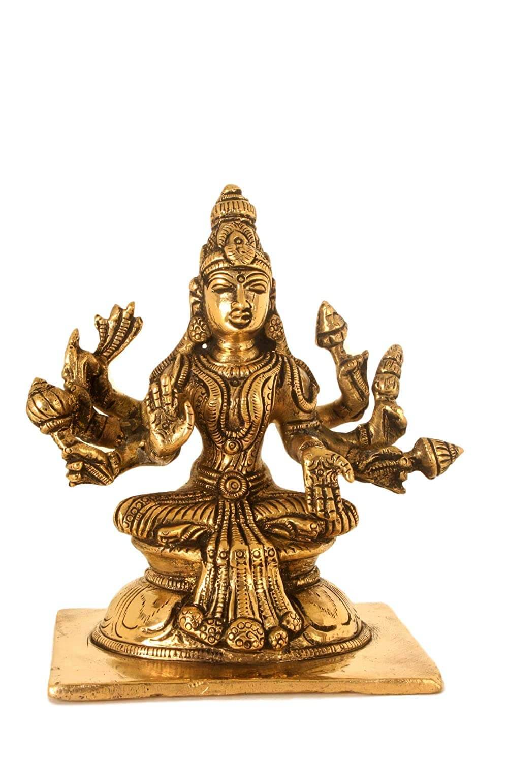 Brass Goddess Ashtalakshmi Statue Set of 8 Idols (Each 3.5 Inches Tall) for Home Mandir Temple Office Decor & Gift Mangal Fashions | Indian Home Decor and Craft