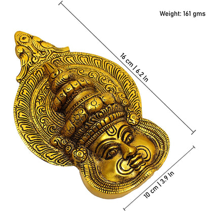 Brass Kadhakali Face Oxidized Gold Finished God Idol Statue Showpiece for Home Office, Pooja, Gifting, Home Decor (6.2 x 3.9 Inch) Mangal Fashions | Indian Home Decor and Craft