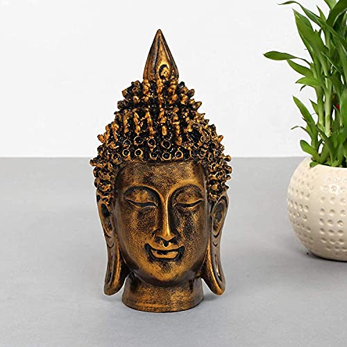 Buddha Head Statue Tealight Candle Holder with Tray Set - Decorations Items for Home - Gifts Mangal Fashions | Indian Home Decor and Craft