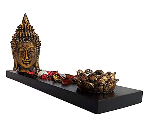 Buddha Head Statue Tealight Candle Holder with Tray Set - Decorations Items for Home - Gifts Mangal Fashions | Indian Home Decor and Craft