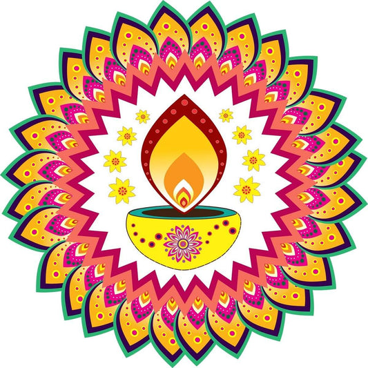 Festival 'Rangoli Pattern' Wall / Floor Waterproof and Durable Sticker (PVC Vinyl, 40 x 40 cm) Mangal Fashions | Indian Home Decor and Craft