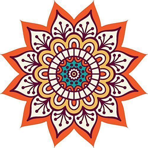 Festival 'Rangoli Pattern' Wall / Floor Waterproof and Durable Sticker (PVC Vinyl, 60 x 60 cm) Mangal Fashions | Indian Home Decor and Craft