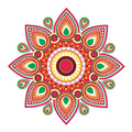 Festival 'Rangoli Pattern' Wall / Floor Waterproof and Durable Sticker (PVC Vinyl, 60 x 60 cm) Mangal Fashions | Indian Home Decor and Craft