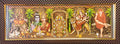 Five Hindu god and Goddess Photos with Wooden Frame for Pooja (Size 46 cm x 16 cm) Mangal Fashions | Indian Home Decor and Craft