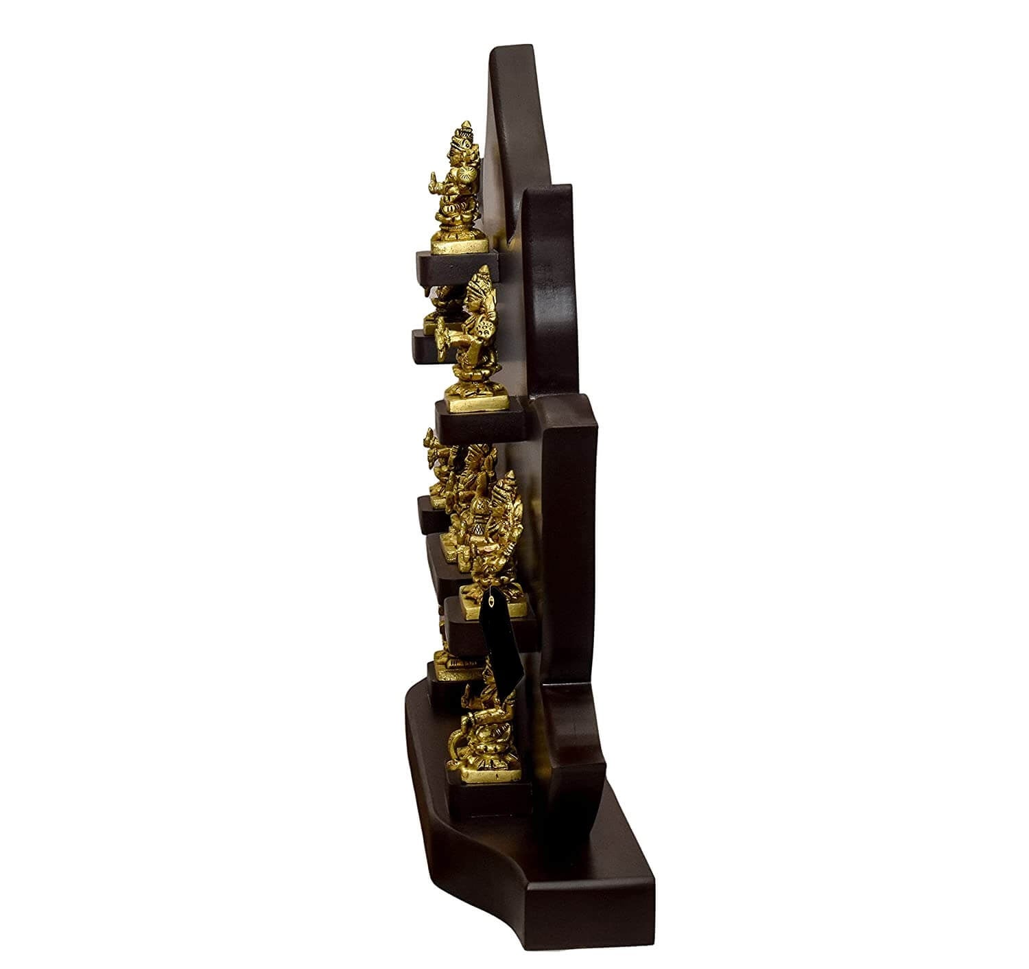 Goddess Ashtalakshmi Set with Wooden Table Frame for Pooja Mandir Temple Decor - (Height: Idol: 2 Inches; Frame: 13.75 x 14 x 3 Inches) Mangal Fashions | Indian Home Decor and Craft